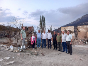 MHP Heyetinden Yangından Etkilenen Taşoluk'a 'Geçmiş Olsun' Ziyareti