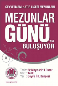 Geyve imam-hatip lisesi mezunları son mezunlar günü´nde buluşuyor