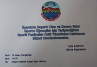 Başarılı Sporculara Ödül Töreni Yapılacak