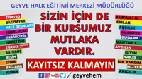 GEYVE HALK EĞİTİM KURSLARI BAŞLIYOR