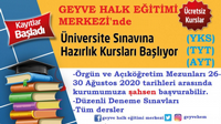 ÜNİVERSİTEYE HAZIRLIK KURSLARI AÇILACAK