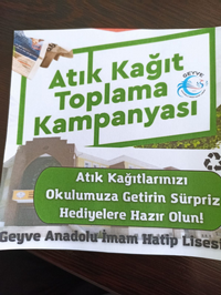 ATIK KAĞIT GETİRENE ÖDÜL VERİLECEK