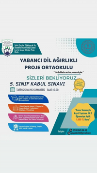 📌Proje Sınıfı sınavı Cumartesi günü