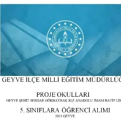 📌Proje Sınıfı sınavı Cumartesi günü